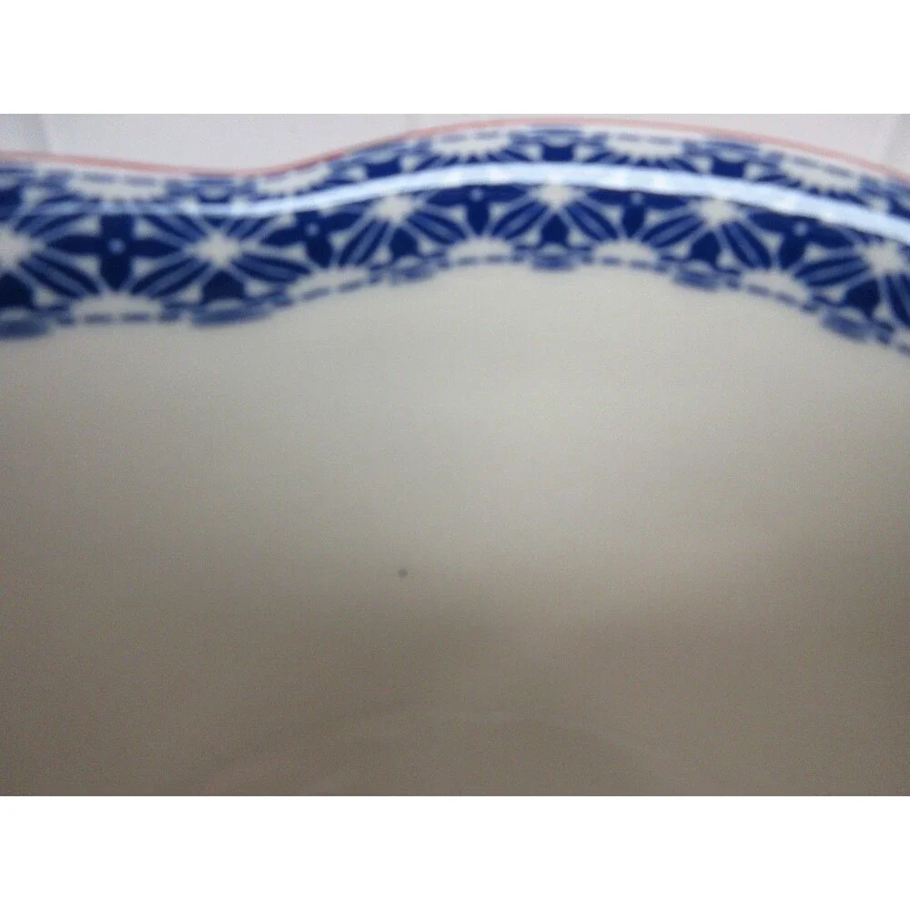 Set of 4 Pioneer Woman Heritage Floral Cereal Bowl Ceramic Red & Blue 6